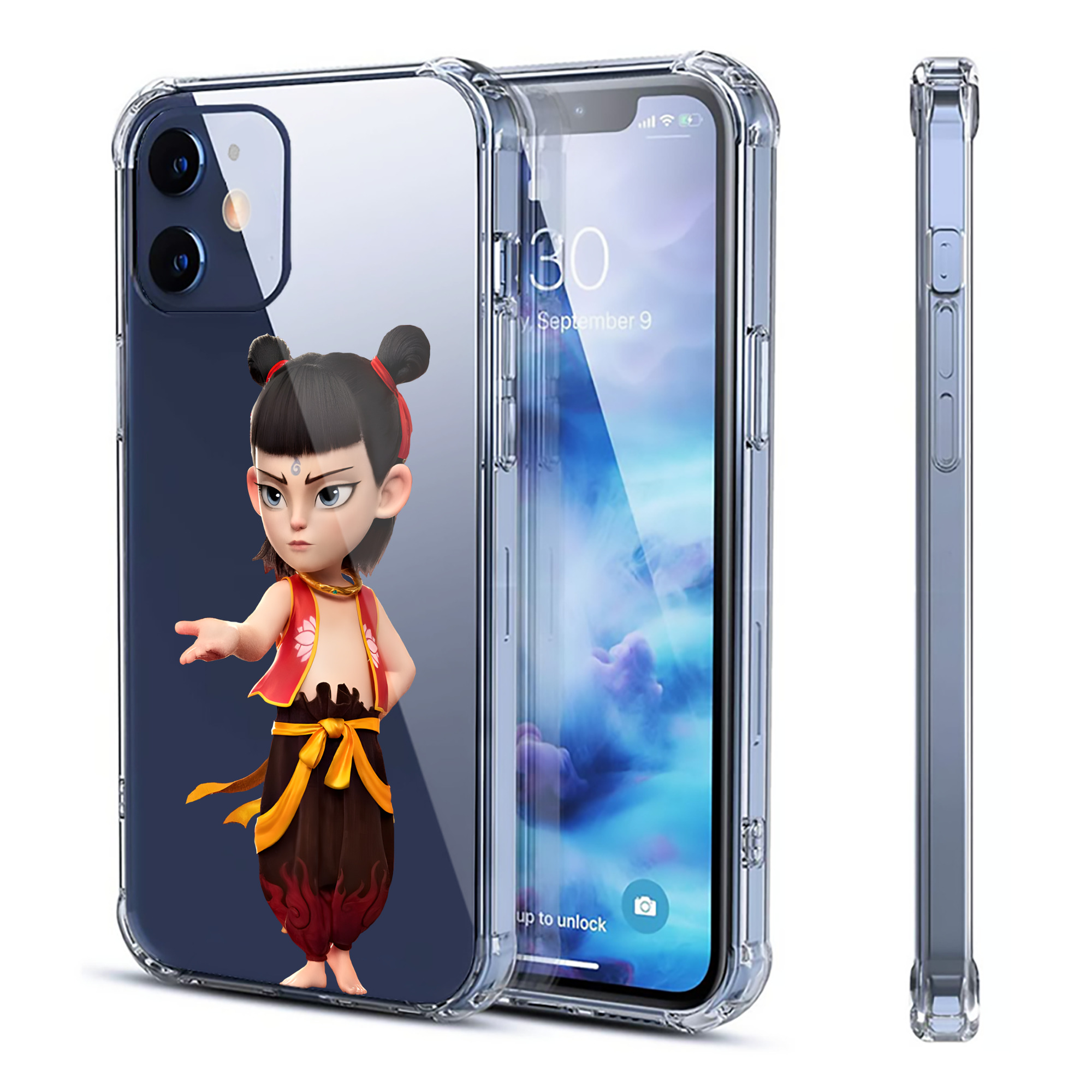 （画像用） Ne Zha 2 ナタ 魔童の大暴れ 【iPhone 12シリーズ対応】透明スマホケース（クリアソフトケース）